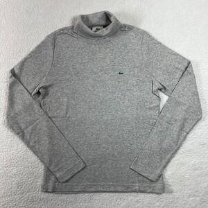 Lacoste Women's Gray Cotton Turtleneck Long Sleeve Top US Size L (EU/10) VTG NWT